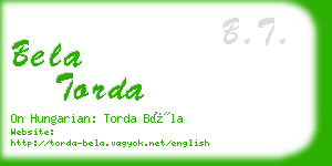 bela torda business card